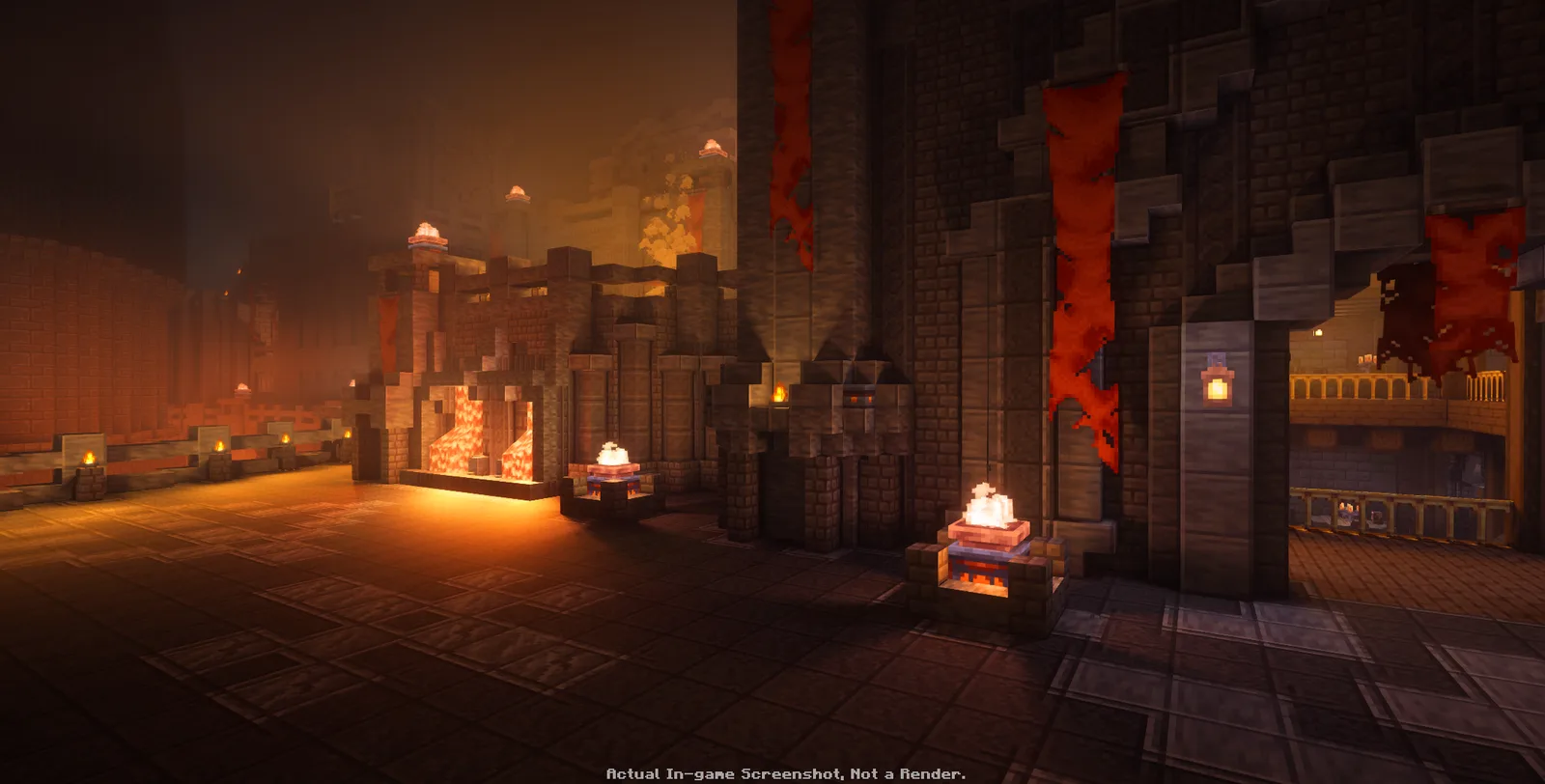 In-Game Screenshot of the Tavern entrance area in Vaaz, The Molten City.